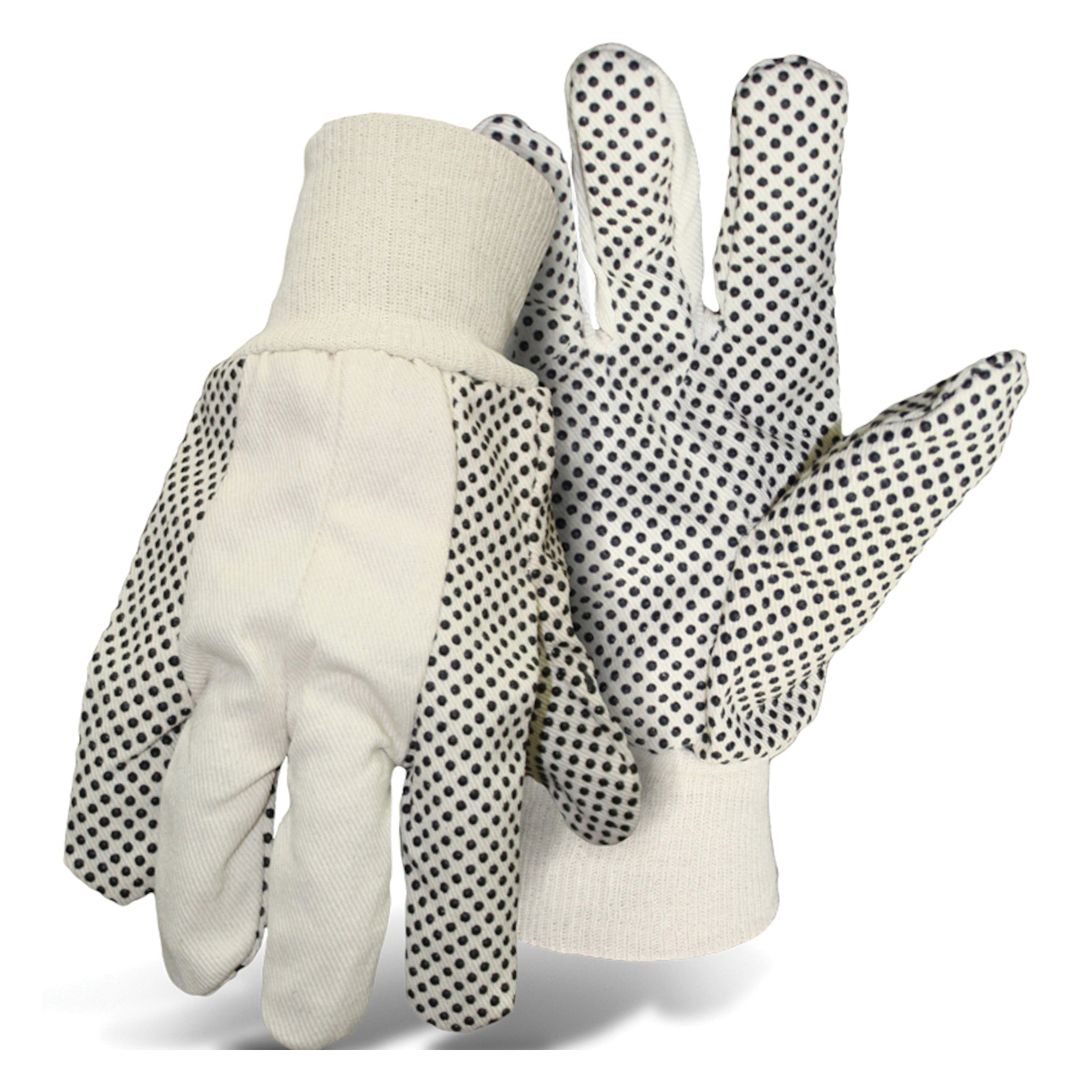 LG NAT GLOVE POLY/COTTON W BLK PVC