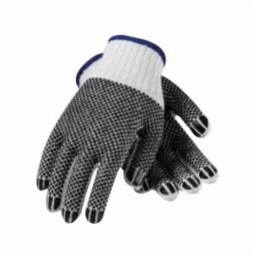 LG WHT GLOVE, 2 DBL SIDED BLK PVC DOTS