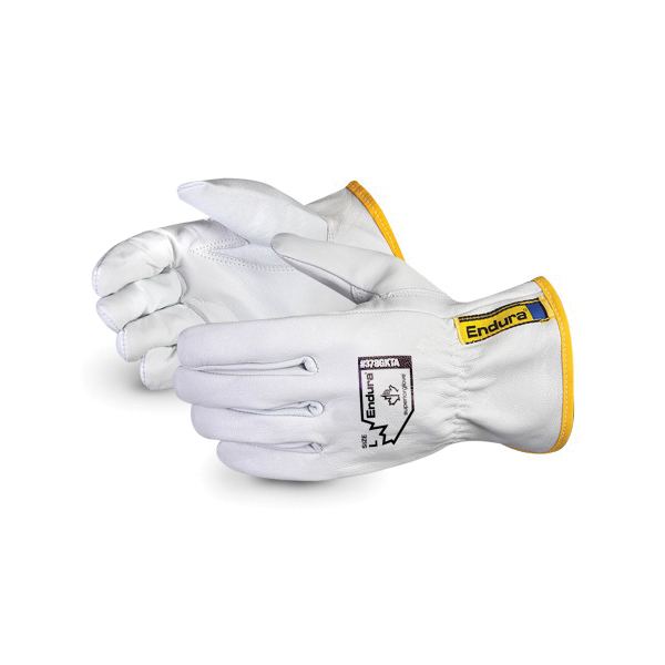 LG WHT GOAT DRIVERS GLOVE w/ KEYSTONE