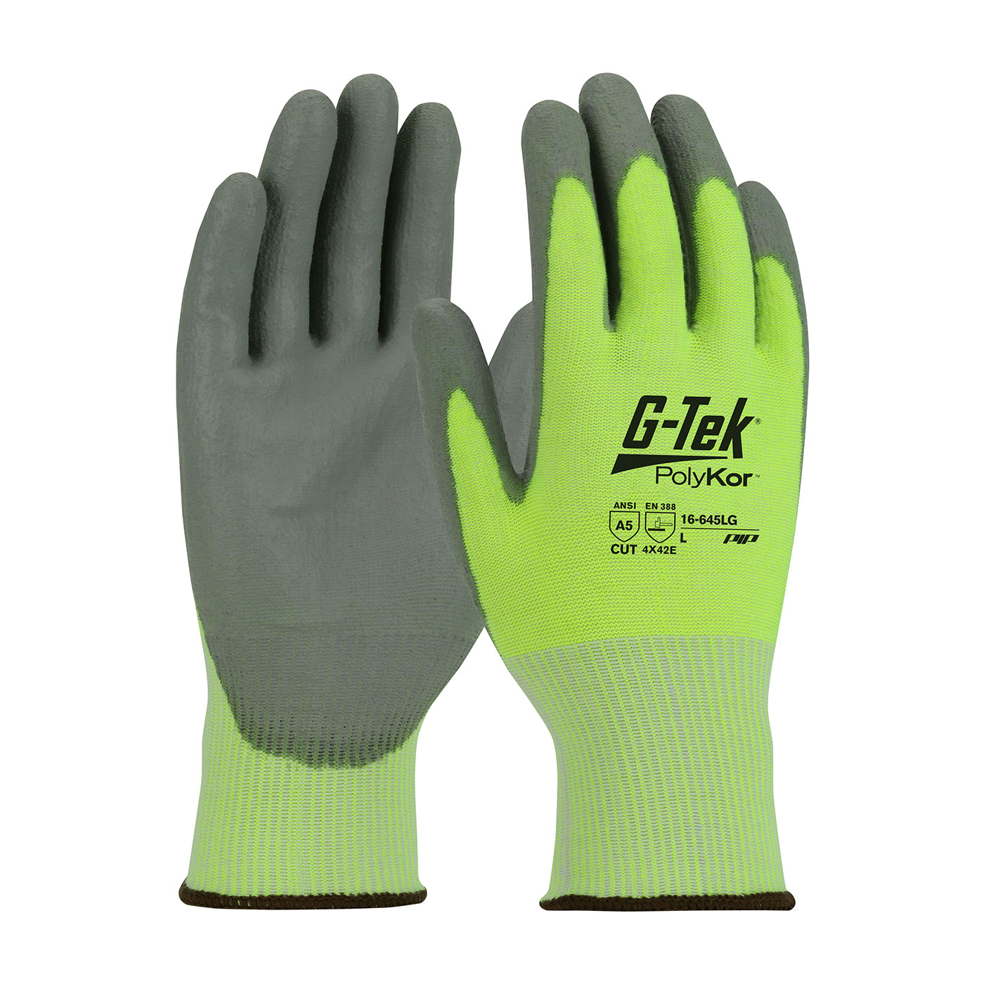 LG G-TEK POLYKOR HI-VIS LIME GRN GLOVE