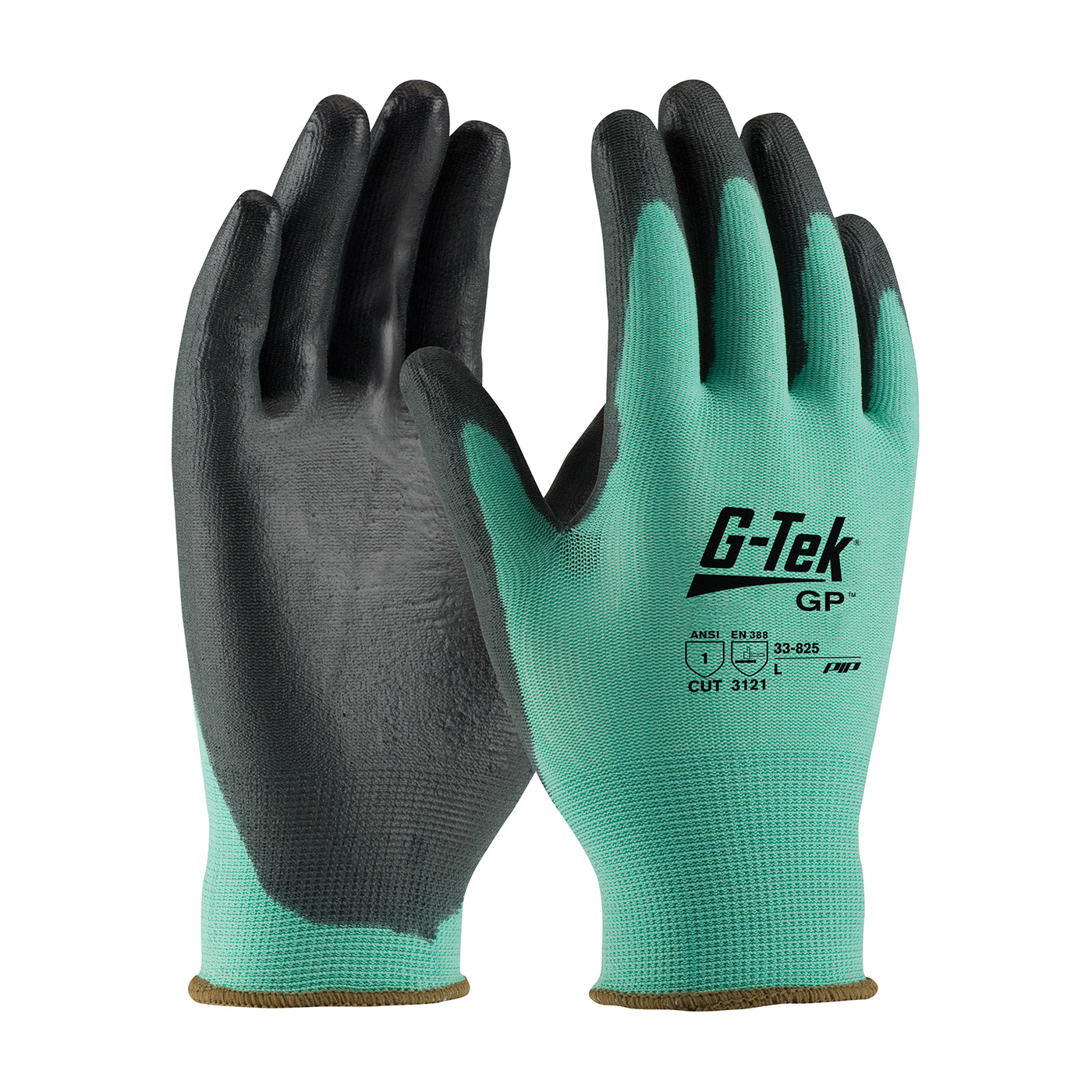 2XL G-TEK GP, GRN 13G NYLON GLOVE BLK