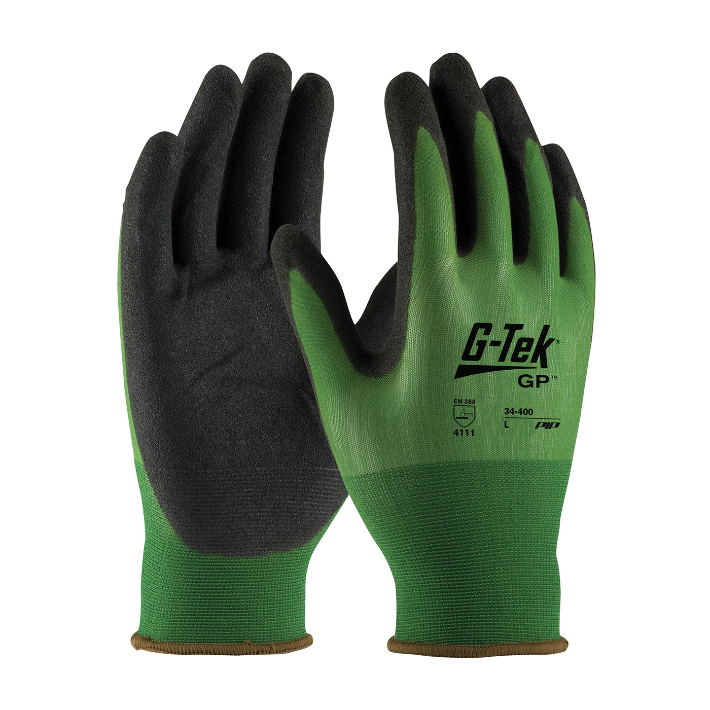 2XL G-TEK GP, 18G GRN NYLON GLOVE BLK