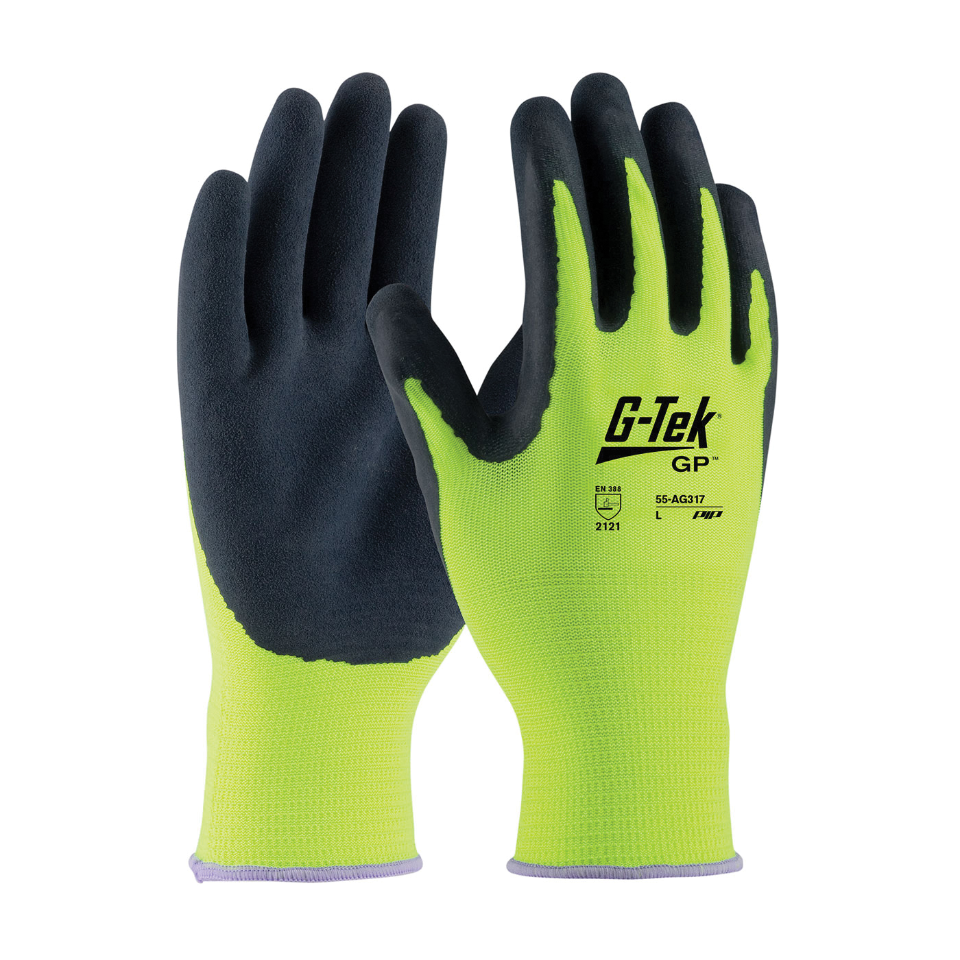 2XL G-TEK, 15G HI-VIS YEL GLOVE