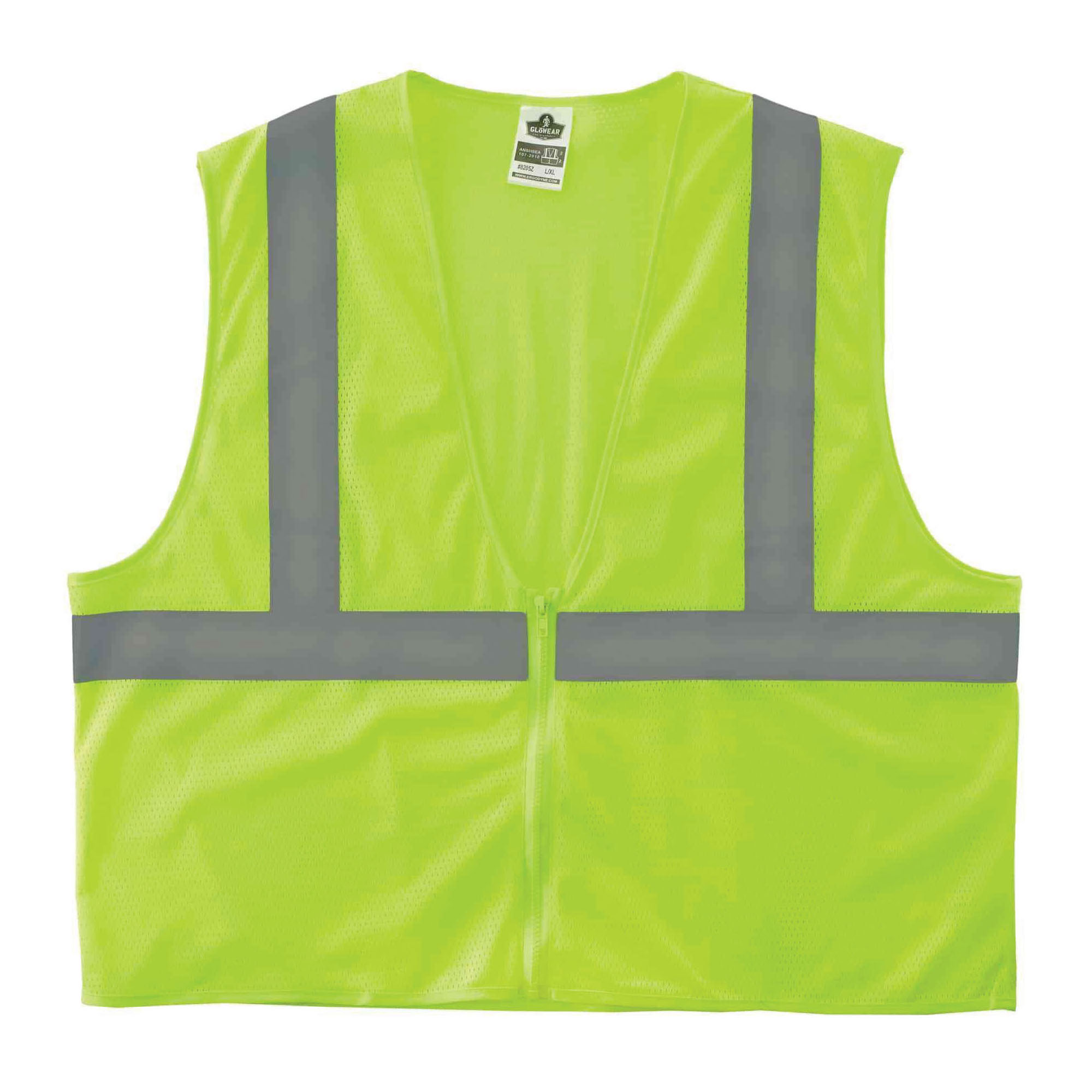8205Z SM/MD LIME MESH ZIPPER VEST