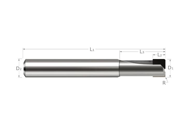 1/4 Dx.060 R PCD DIAMOND END MILL