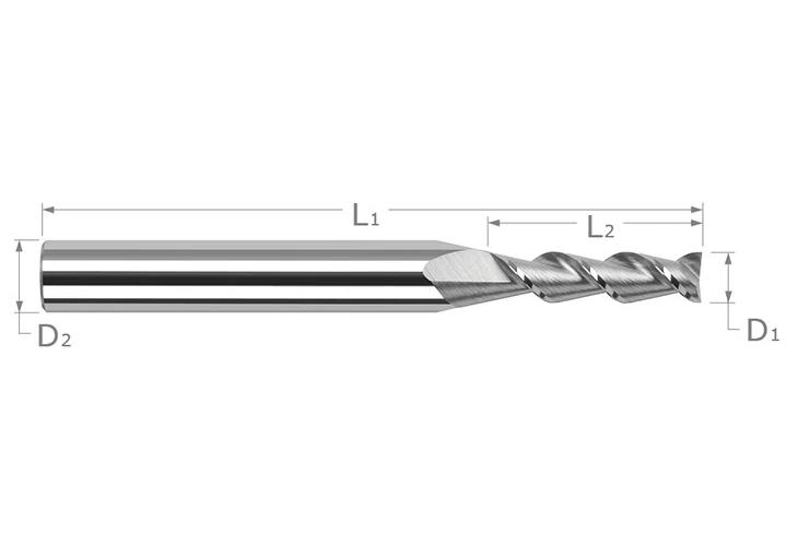 .031 Dx45 HELIX END MILL 5X LOC 2FL