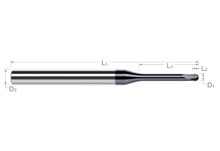 .020 BALL 8x RCH HARD MILLING END MILL