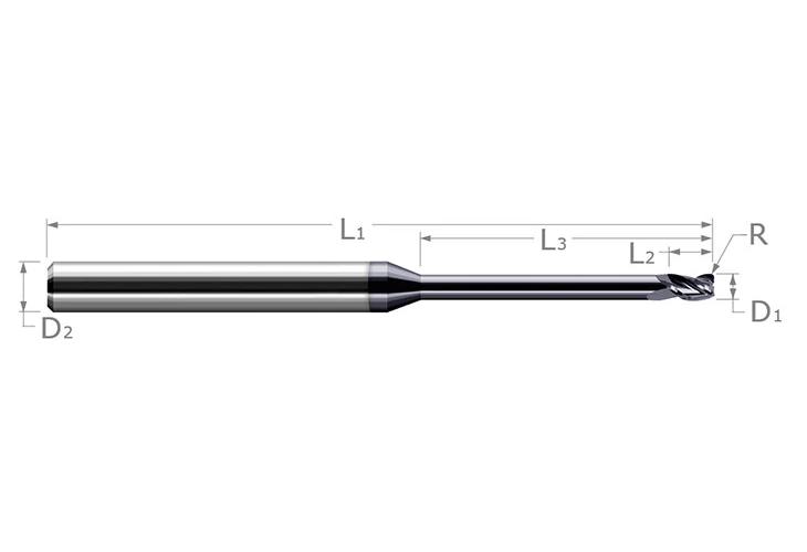 .020Dx.005R STB FL 10x RCH END MILL