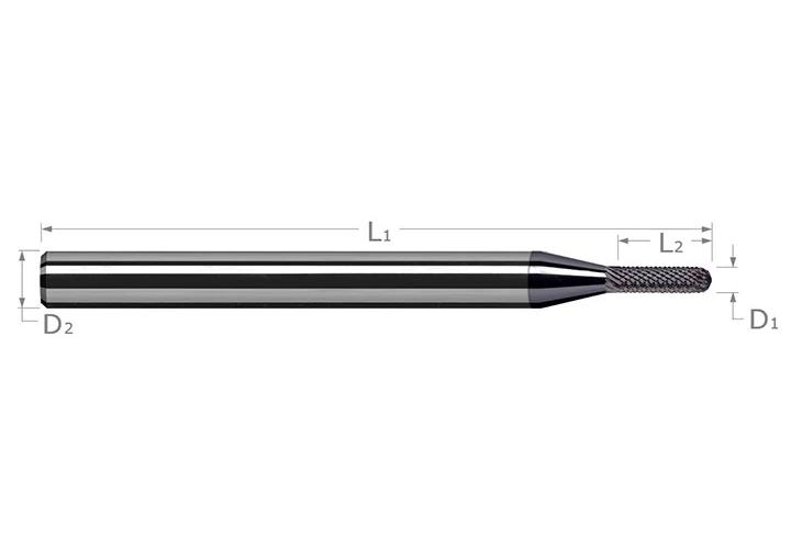 .015DIA DC CYL CNC BALL BUR END MILL