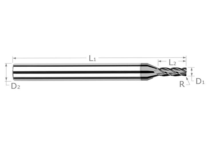 .020x.005R CVD CR 3xLOC END MILL
