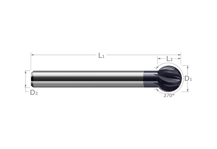 .250Dx270x4MM SHANK UNDERCUT END MILL