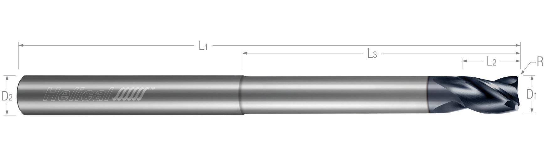 1/4 3FL 0.02CR 3/8LOC END MILL