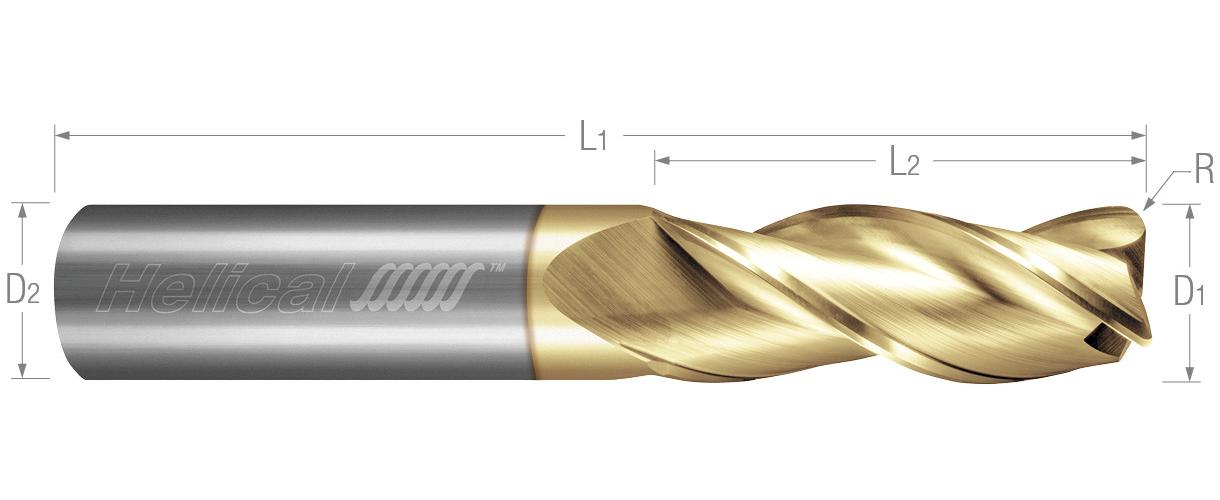 1/2 3FL .020CR CARB 1/2SHK 2LOC END MILL