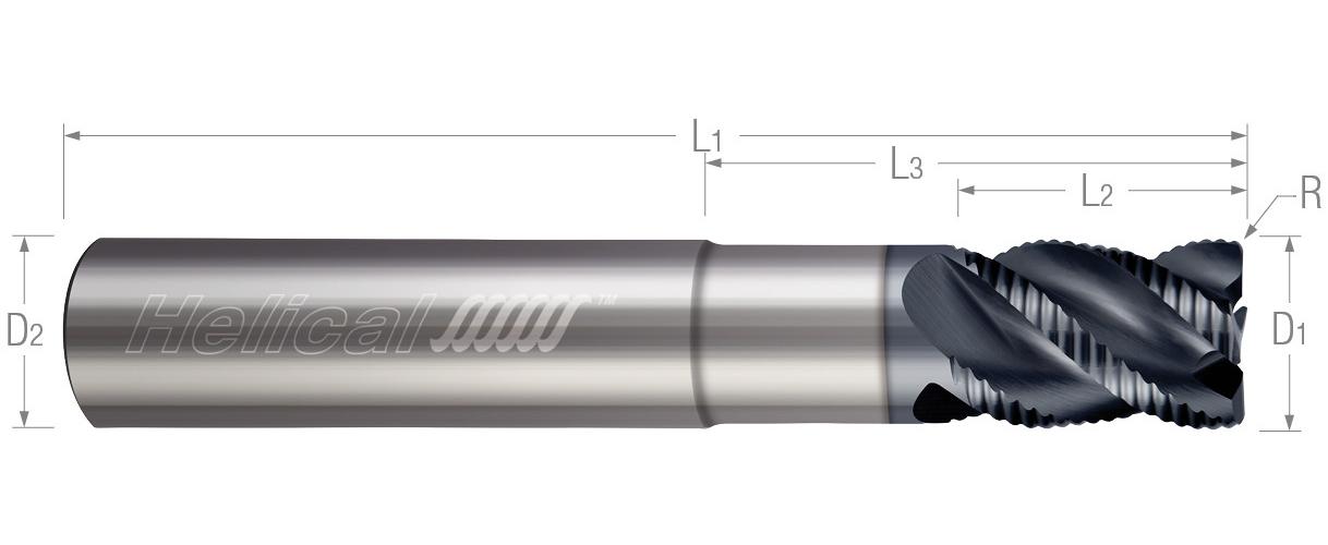 1/2 4FL .040CR CARB 5/8LOC END MILL