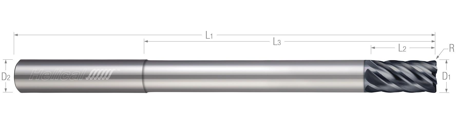 1/2 6FL .125CR CARB 5/8LOC END MILL