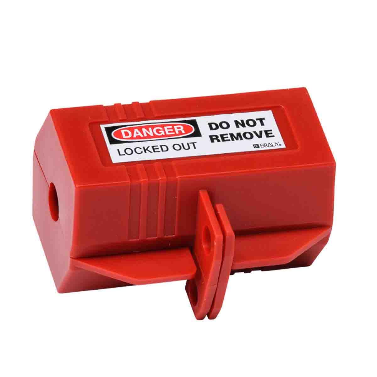 2x2x3-1/2 SM RED PLUG LOCKOUT w/1/2 HOLE