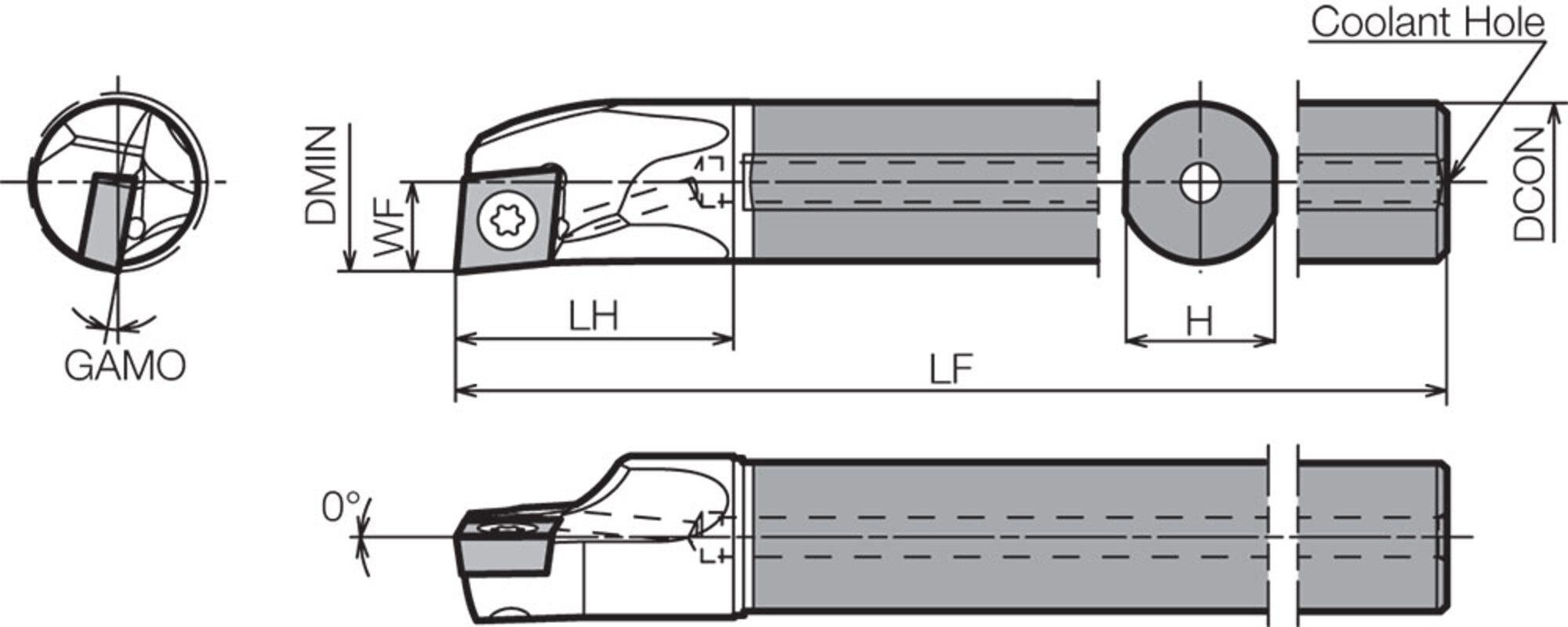 E06NSCLCL2A LH COOL-THRU BORING BAR