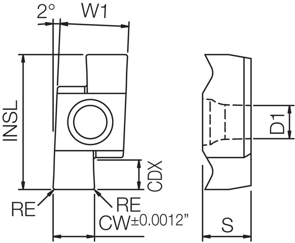 GE R185010C PR1225 GROOVING INSERT