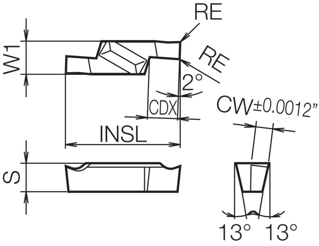 GVF R200020A PR1225 GROOVING INSERT
