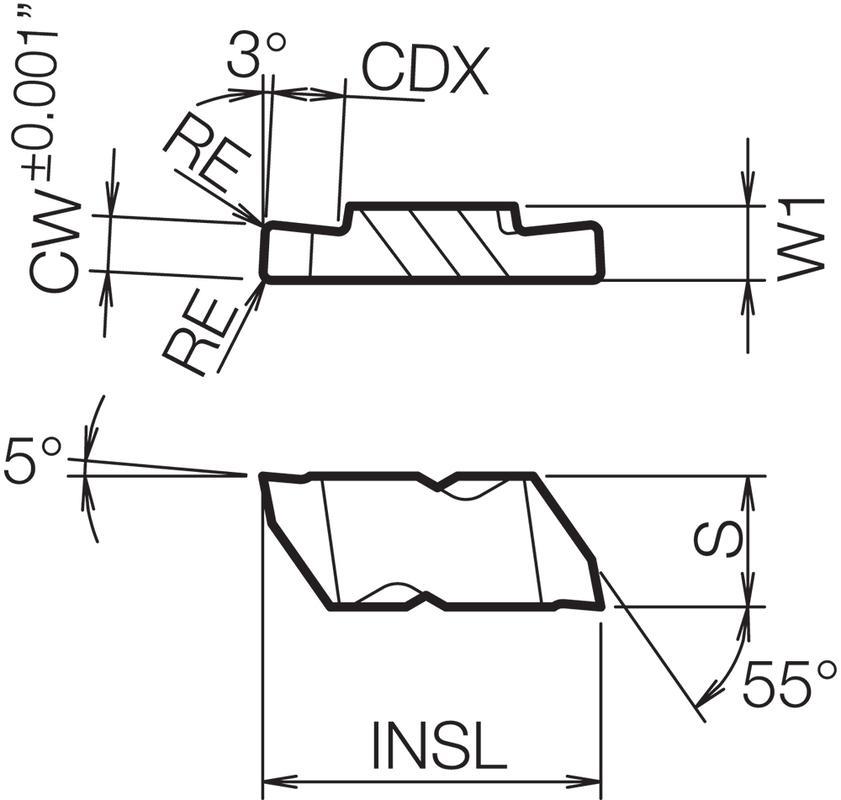 KCGP4250RPR1215 GROOVING INSERT