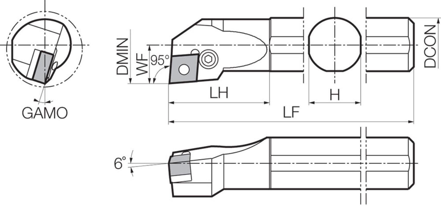 S16MPCLNL0920 NEGATIVE RAKE BORING BAR