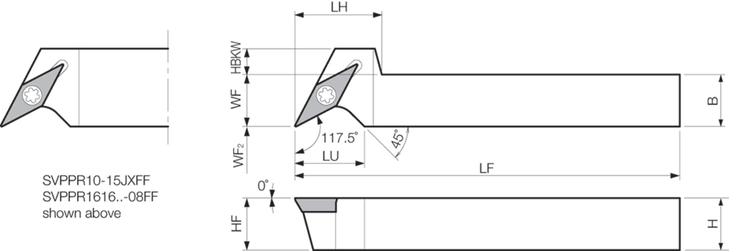 SVPPR 815JXFF TURNING TOOL HOLDER