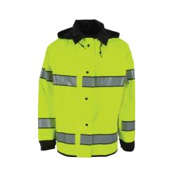 LG HI-VIS LIME/BLK REV RAIN JACKET