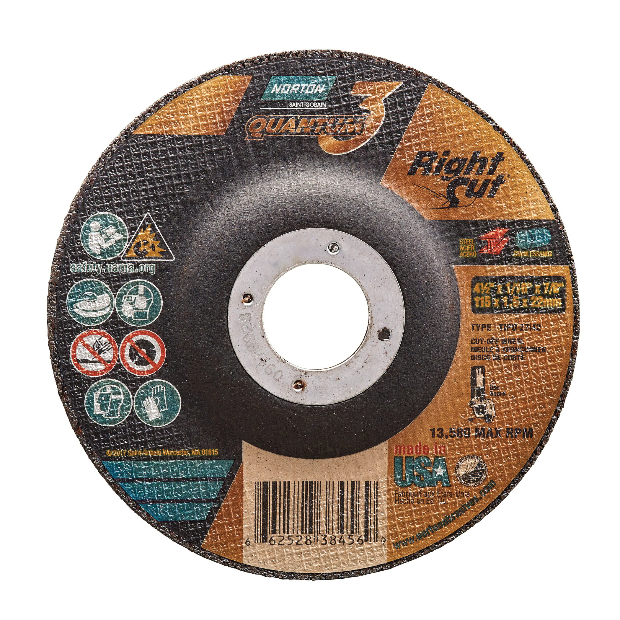 4-1/2" x 1/16" x 7/8 TYPE 27/42 DEP CTR WHEEL