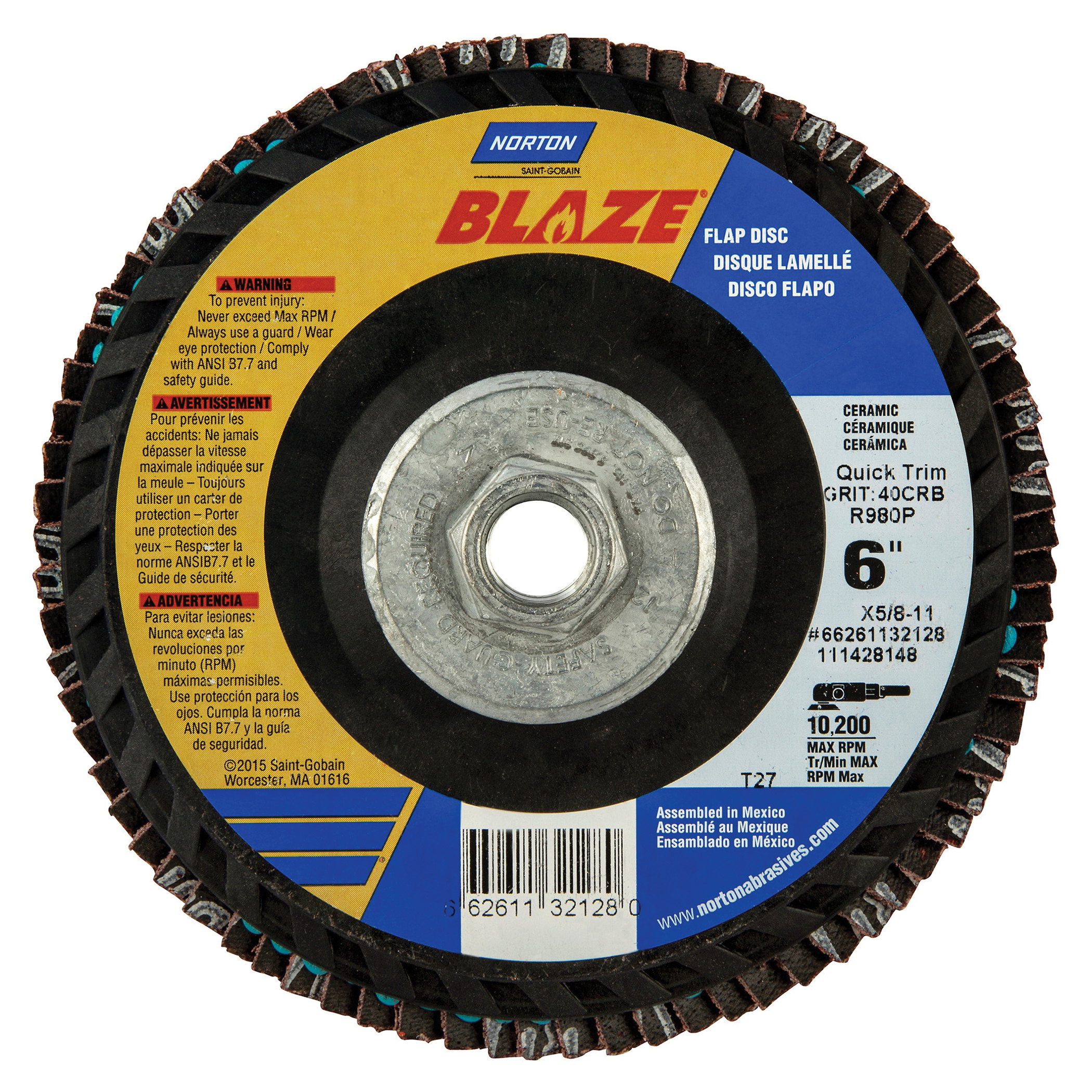 6" x 5/8-11 40GR FLAP DISC