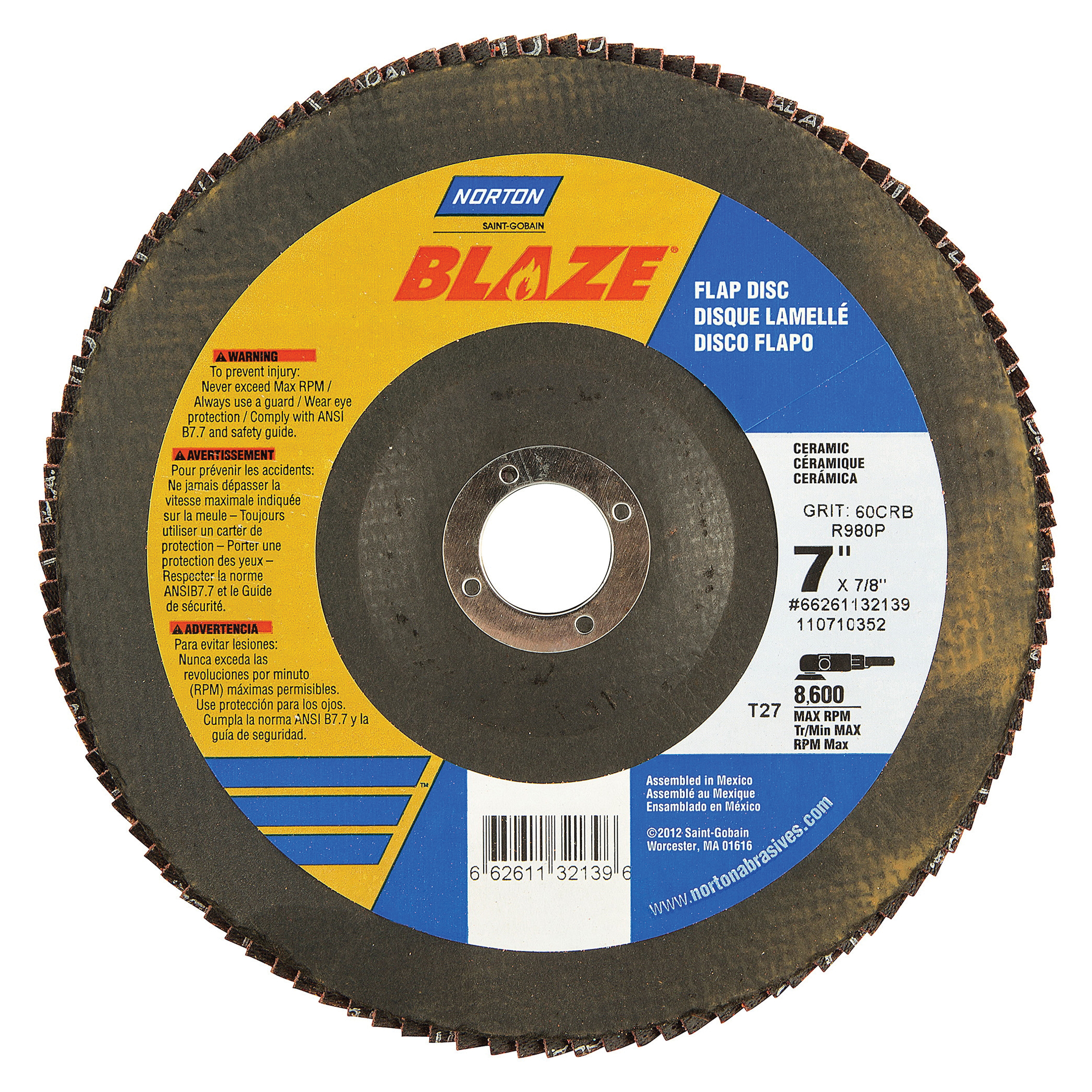 7" x 7/8 60GR FLAP DISC