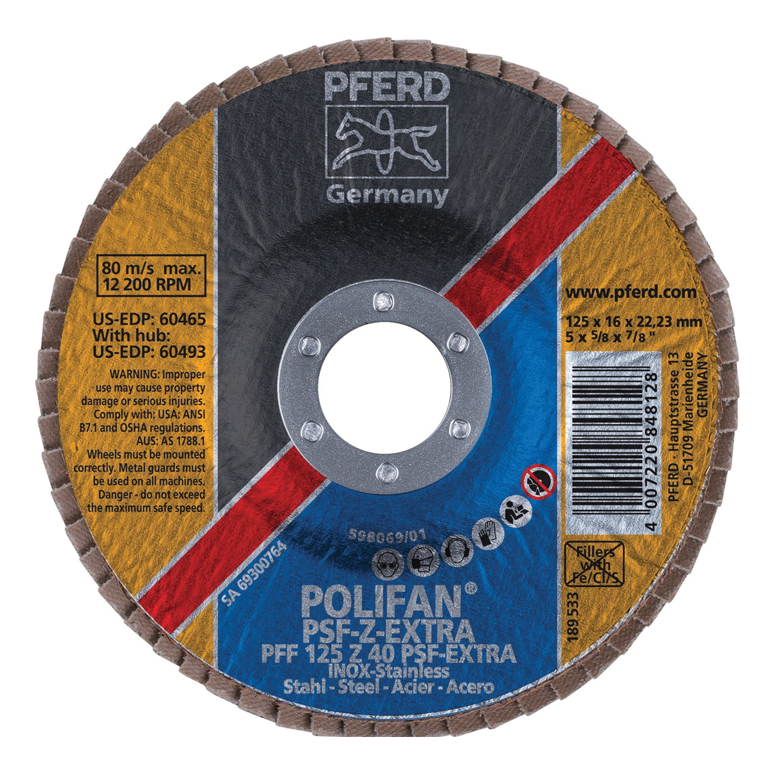 5INX7/8 POLIFAN FLAP DISC - FLAT