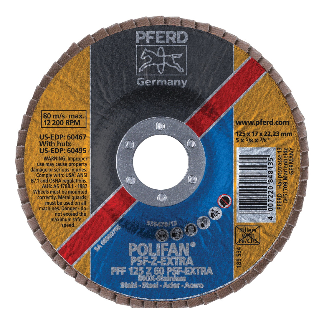 5INX7/8 POLIFAN FLAP DISC - FLAT