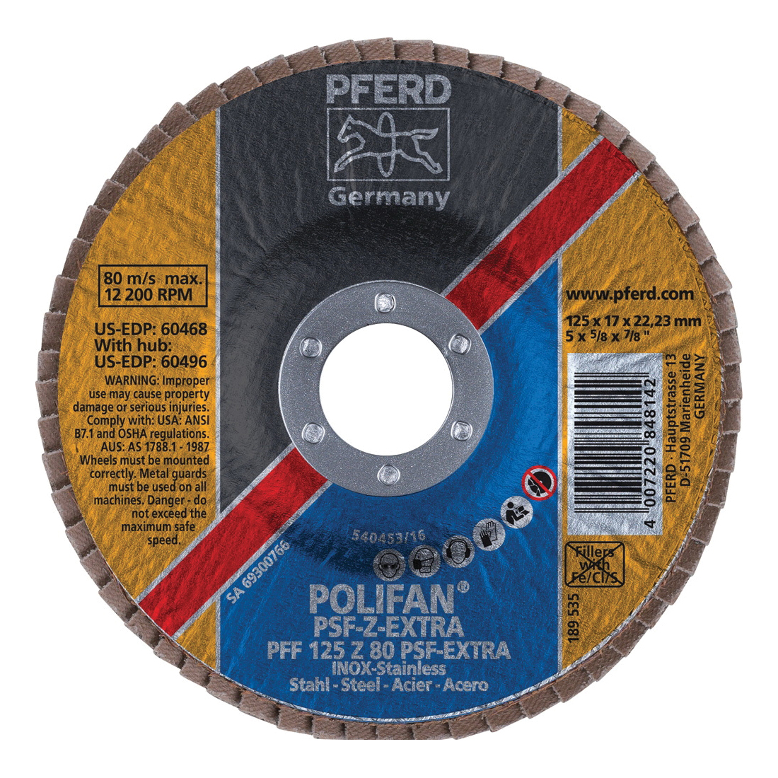 5INX7/8 POLIFAN FLAP DISC - FLAT