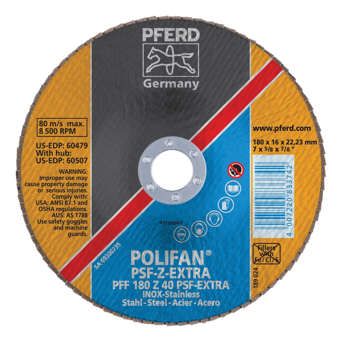 7INX7/8 POLIFAN FLAP DISC - FLAT