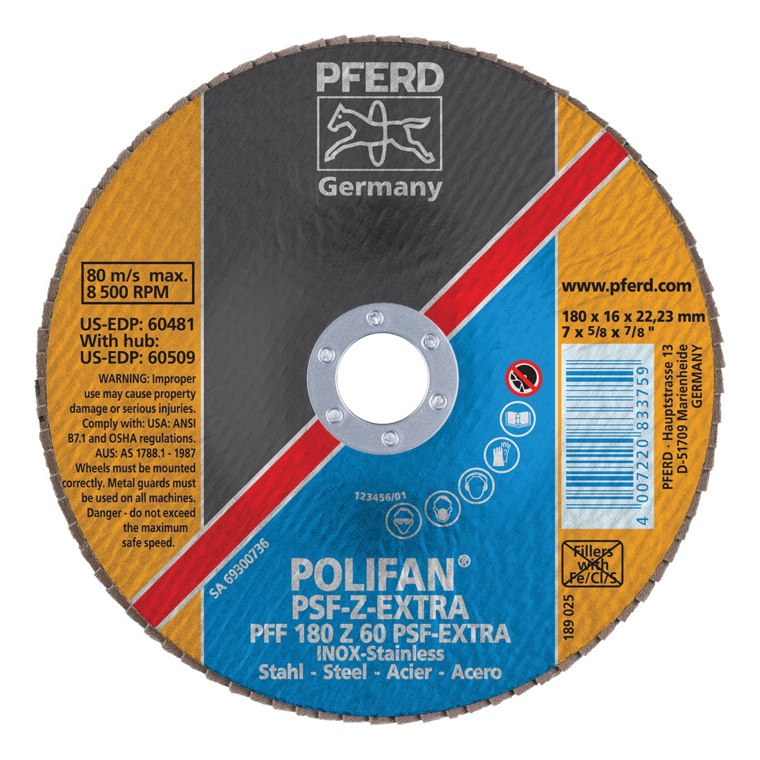 7INX7/8 POLIFAN FLAP DISC - FLAT
