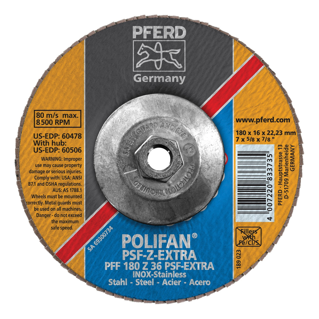 7INX5/8-11 POLIFAN FLAP DISC - FLAT