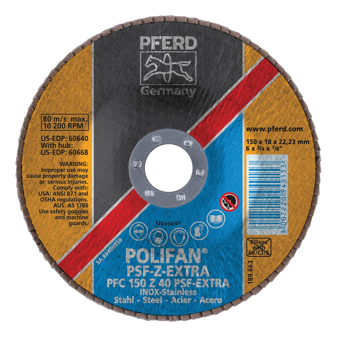 6INX7/8 POLIFAN FLAP DISC - CONICAL