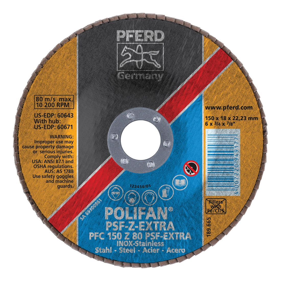 6INX7/8 POLIFAN FLAP DISC - CONICAL