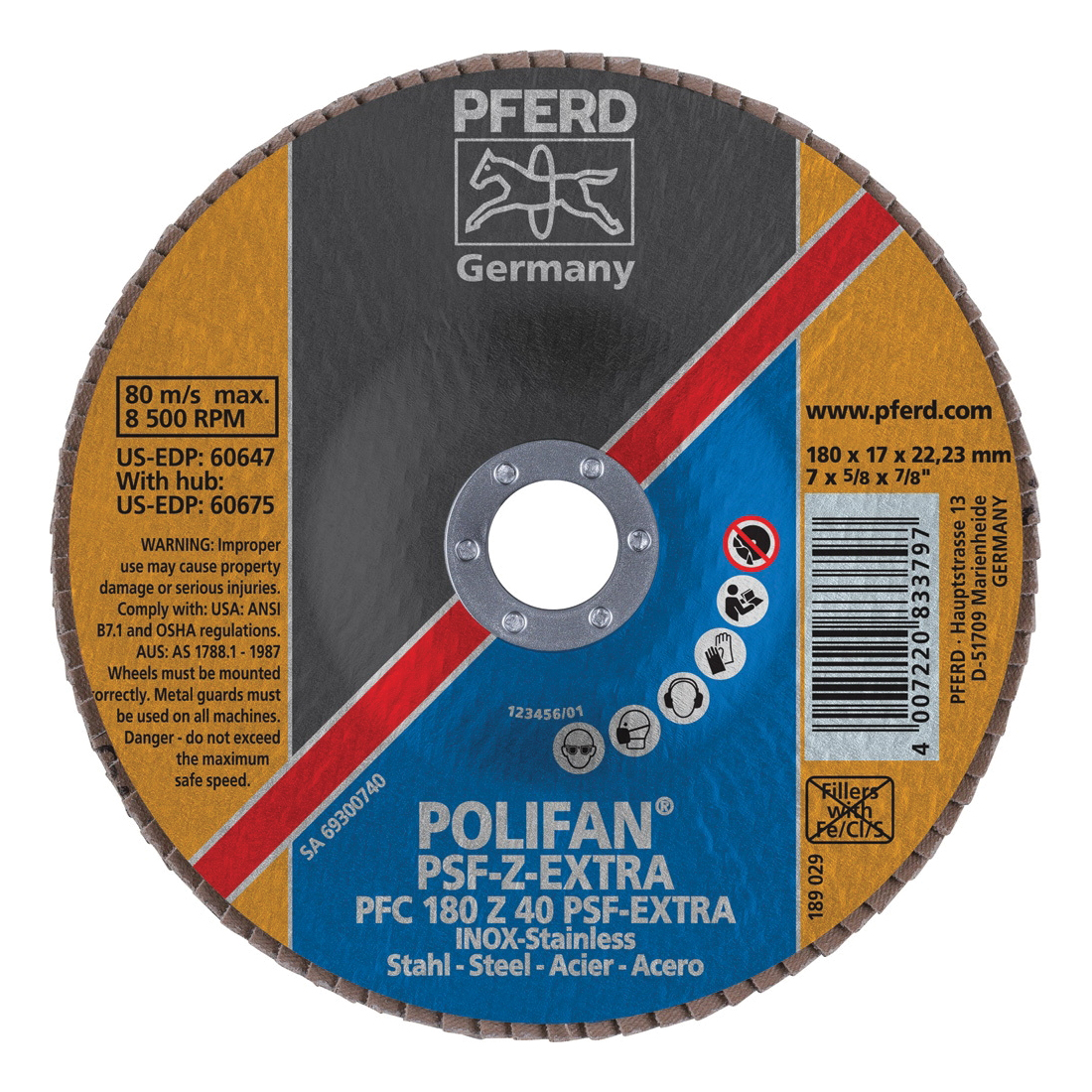 7INX7/8 POLIFAN FLAP DISC - CONICAL