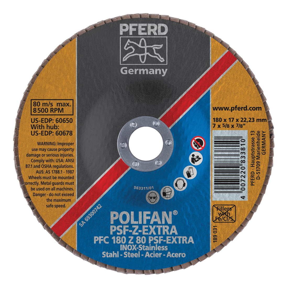 7INX7/8 POLIFAN FLAP DISC - CONICAL