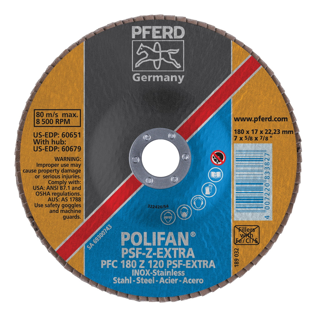 7INX7/8 POLIFAN FLAP DISC - CONICAL
