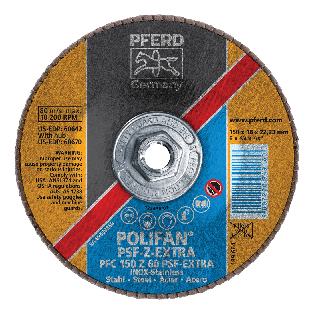 6INX5/8-11 POLIFAN FLAP DISC - CONICAL