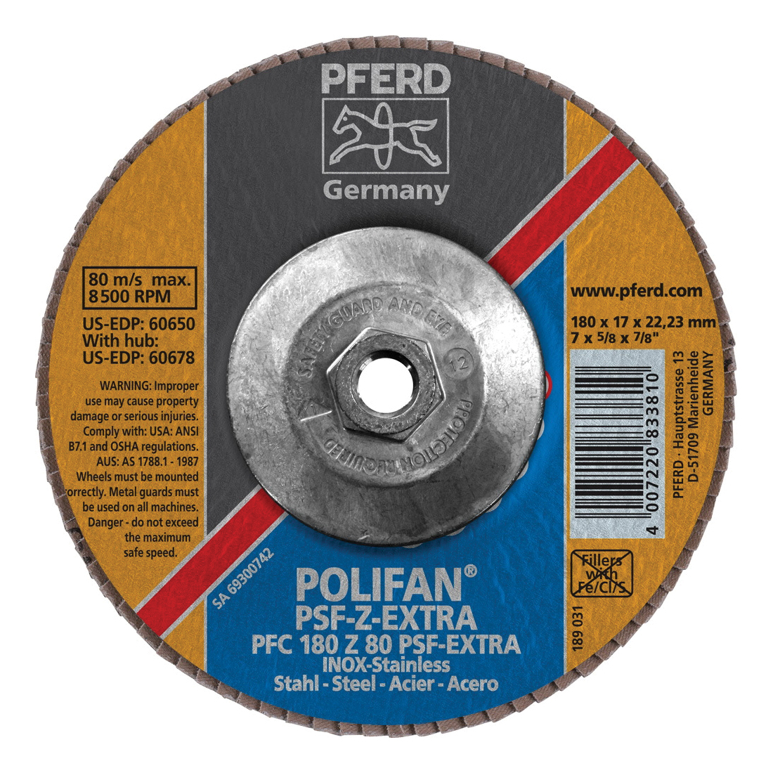 7INX5/8-11 POLIFAN FLAP DISC - CONICAL