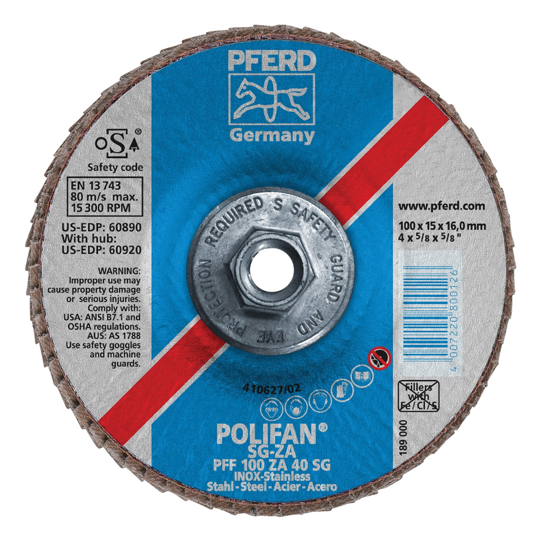 4INX3/8-24 POLIFAN FLAP DISC - FLAT SG,