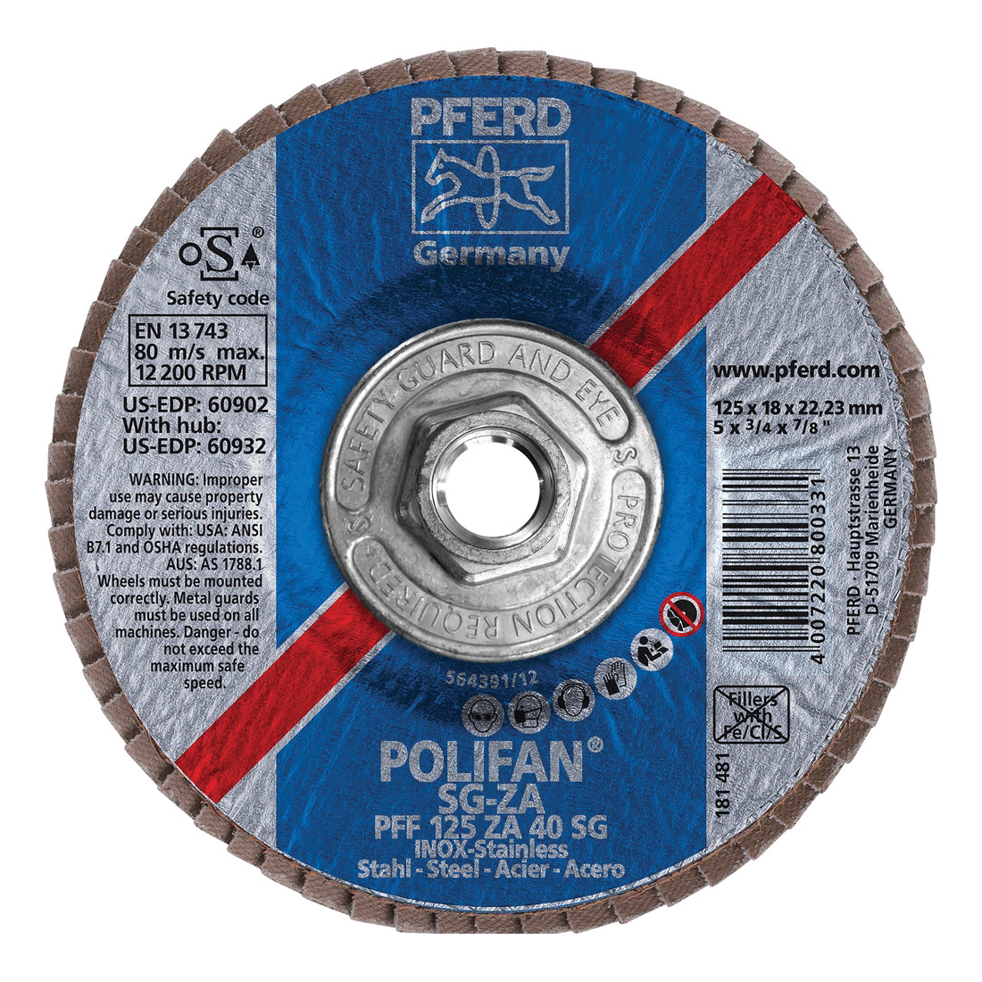 5INX5/8-11 POLIFAN FLAP DISC - FLAT SG,