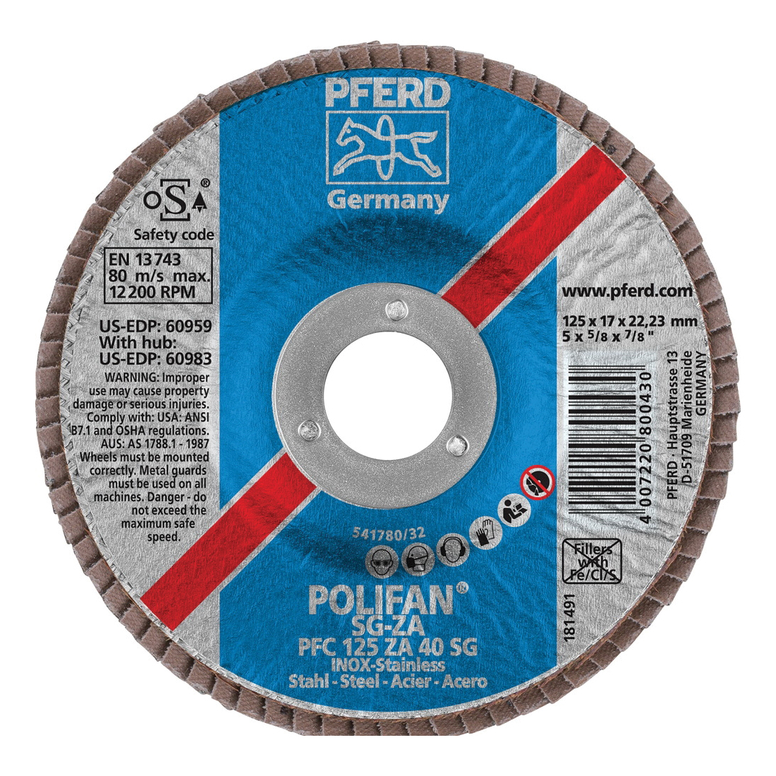 5INX7/8 POLIFAN FLAP DISC - CONICAL SG,