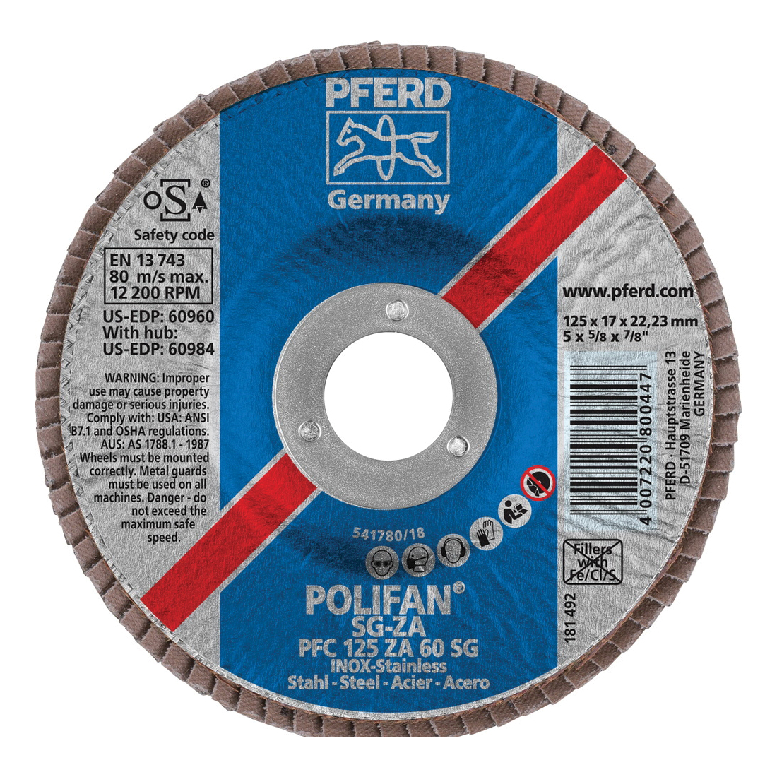 5INX7/8 POLIFAN FLAP DISC - CONICAL SG,