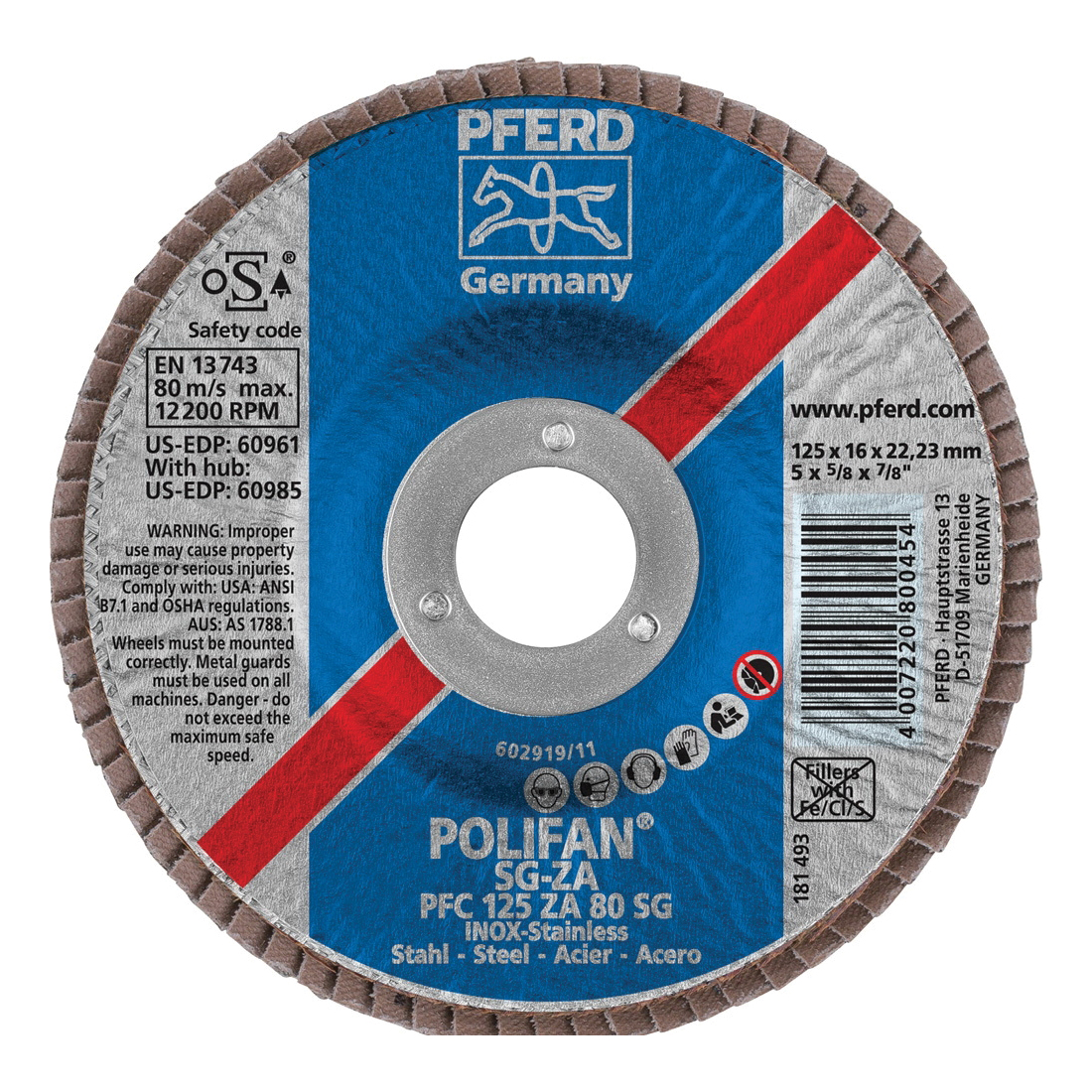 5INX7/8 POLIFAN FLAP DISC - CONICAL SG,