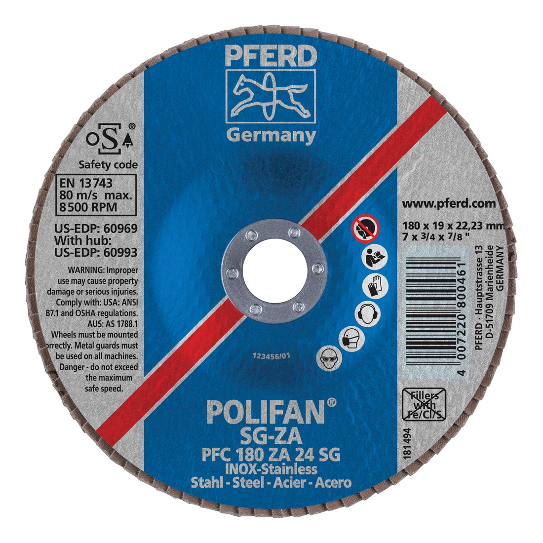 7INX7/8 POLIFAN FLAP DISC - CONICAL SG,