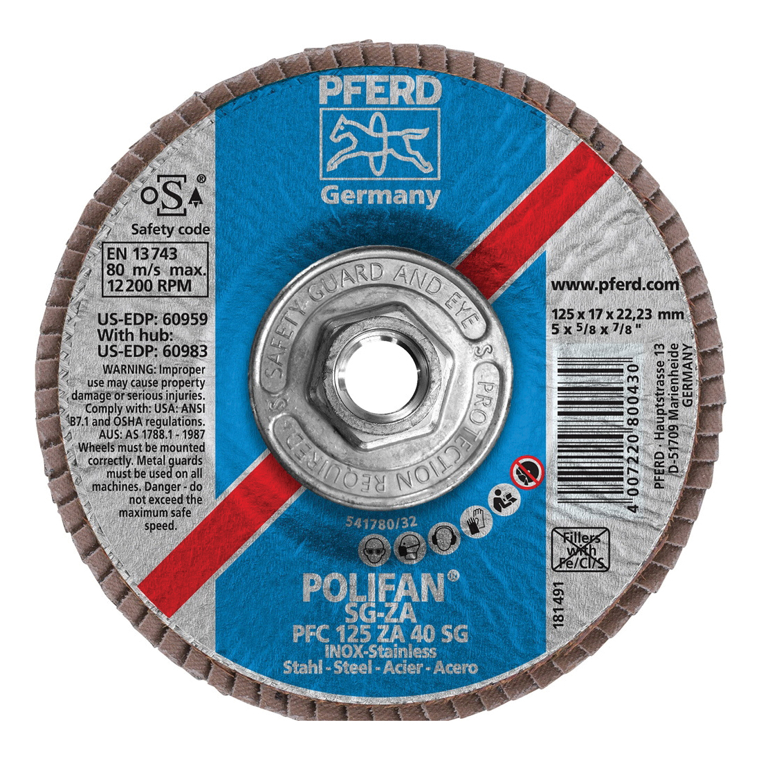 5INX5/8-11 POLIFAN FLAP DISC - CONICAL